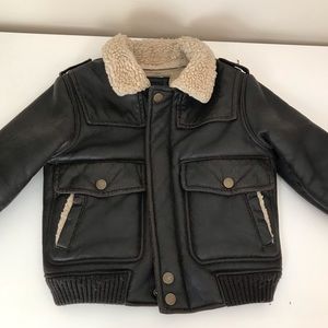 Baby Gap Brown Faux Leather Bomber size 2T